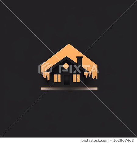 Small rural cottage Minimalist Emblem Illustration Small rural cottage Minimalist Emblem Illustration 102907468
