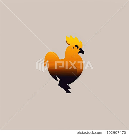 Chicken symbol Minimalist Emblem Illustration 102907470