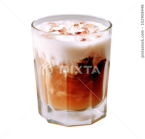 Glass of cappuccino isolated. Illustration AI Generative 102908446