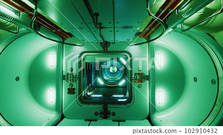 inside empty space station interior 102910432