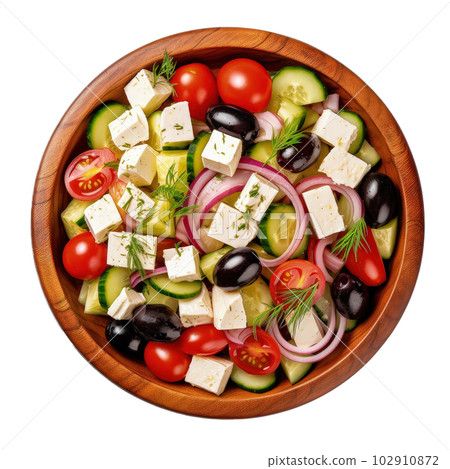 Greek salad isolated. Illustration AI Generative 102910872