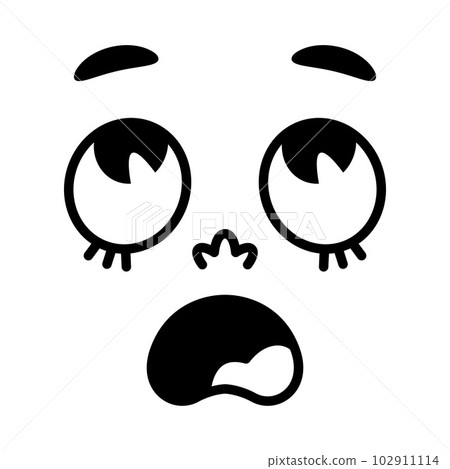 Retro Cartoon Mascot Face Looking Up and Shouting Vector Illustration Retro Cartoon Mascot Face Looking Up and Shouting Vector Illustration 102911114