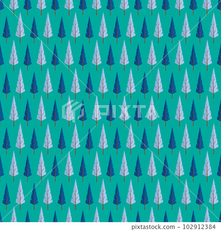 Pattern with Christmas trees. Holiday winter theme. Vector illustration on a colored background. 102912384