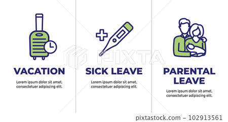 Paid Family Leave Benefits - PFL Benefits include sick time, paid time off, vacation benefits, death in the family, maternity, paternity leave, and other PTO 102913561