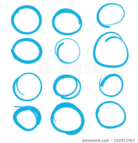 Blue Swirls and Swooshes Vector Accent Line Work 102913563