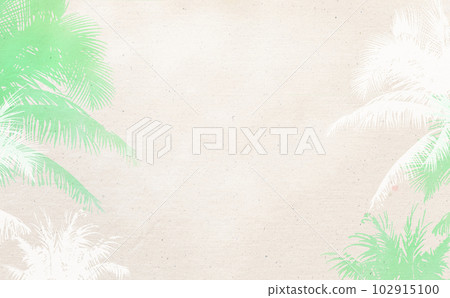 Summer image illustration material, palm tree silhouette-soft watercolor texture, different colors, with differences 102915100