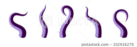 Octopus Tentacles or Limbs Wiggling and Snaking Vector Set Octopus Tentacles or Limbs Wiggling and Snaking Vector Set 102916278