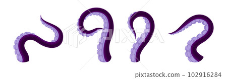 Octopus Tentacles or Limbs Wiggling and Snaking Vector Set 102916284