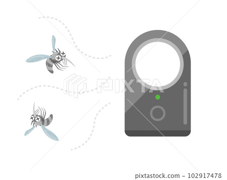 Illustration of repelling mosquitoes with a mosquito trap 102917478