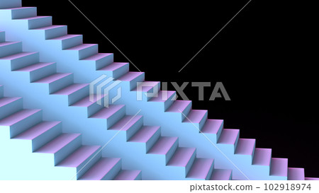 3D illustration of a staircase podium illuminated by fantastic lights 102918974