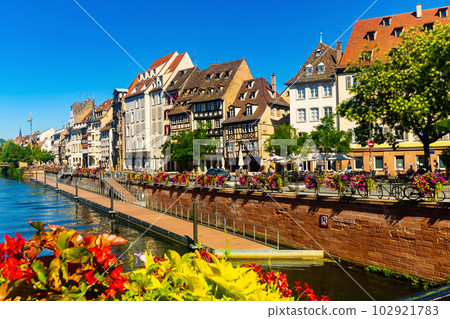 Houses and canals of French town Strasbourg Houses and canals of French town Strasbourg 102921783