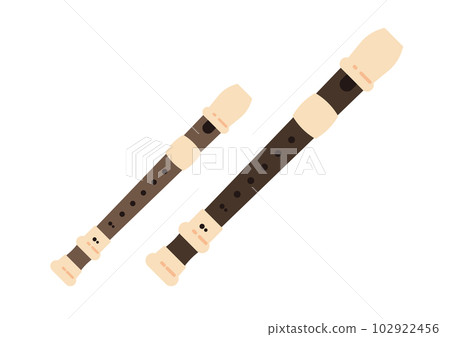 Illustration of soprano recorder and alto recorder No line drawing 102922456