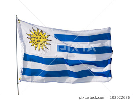 Flag of uruguay flying Flag of uruguay flying 102922686