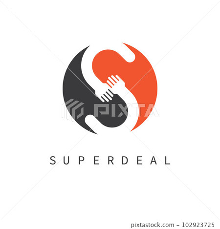 S letter hand shaking icon vector concept design template 102923725