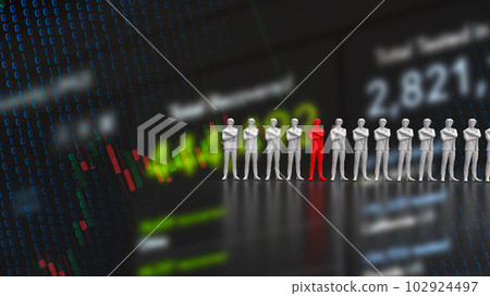 The red and white man figure for business concept 3d rendering The red and white man figure for business concept 3d rendering 102924497