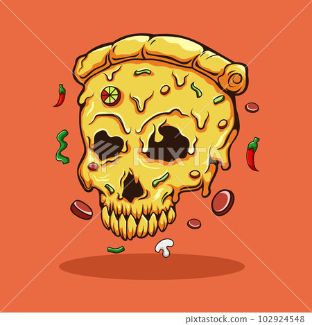 Pizza skull graphic mascot character 102924548