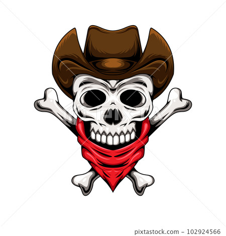Cowboy skull graphic character 102924566