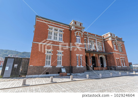Moji Ward, Kitakyushu City, Fukuoka Prefecture, Modern Industrial Heritage in Mojiko Retro, Former Moji Customs House in sunny weather Moji Ward, Kitakyushu City, Fukuoka Prefecture, Modern Industrial Heritage in Mojiko Retro, Former Moji Customs House in sunny weather 102924604