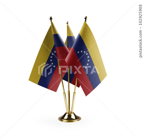 Small national flags of the Venezuela on a white background 102925908