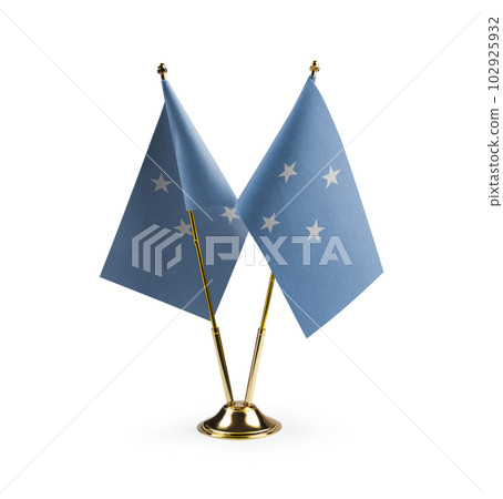 Small national flags of the Federated States Micronesia on a white background Small national flags of the Federated States Micronesia on a white background 102925932