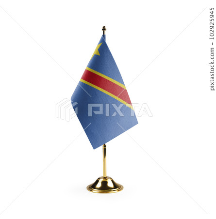 Small national flag of the Democratic Republic of the Congo on a white background Small national flag of the Democratic Republic of the Congo on a white background 102925945