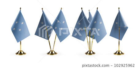 Small national flags of the Federated States Micronesia on a white background Small national flags of the Federated States Micronesia on a white background 102925962