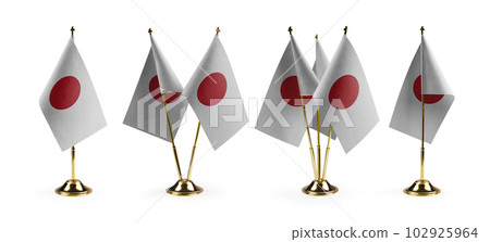 Small national flags of the Japan on a white background Small national flags of the Japan on a white background 102925964