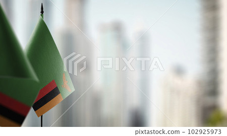 Small flags of the Zambia on an abstract blurry background Small flags of the Zambia on an abstract blurry background 102925973