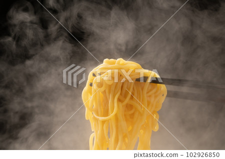 Hot soy sauce ramen with chopsticks 102926850