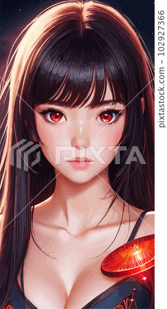 beautiful anim girl vector art. beautiful anim girl vector art. 102927366