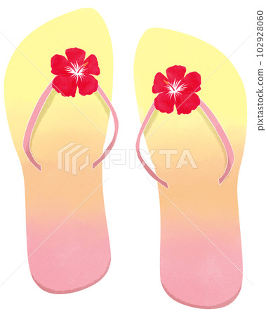 Illustration material of fashionable gradation beach sandals Illustration material of fashionable gradation beach sandals 102928060