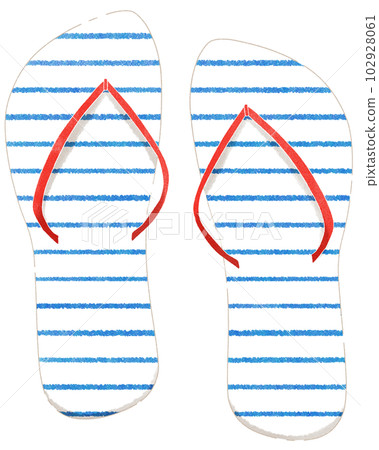 Illustration material of cute beach sandals Stock