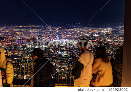 北海道,札幌市,藻岩山,山頂展望台的夜景 北海道,札幌市,藻岩山,山頂展望台的夜景 102928092