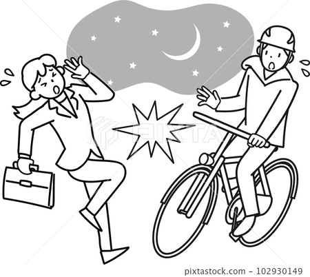 夜間自行車未點亮引發的事故 102930149