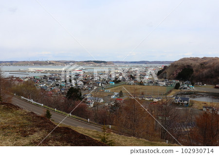 Akkeshi Bay, Akkeshi Ohashi Bridge, Akkeshi Station, Roadside Station seen from Cape Aikappu Akkeshi Bay, Akkeshi Ohashi Bridge, Akkeshi Station, Roadside Station seen from Cape Aikappu 102930714