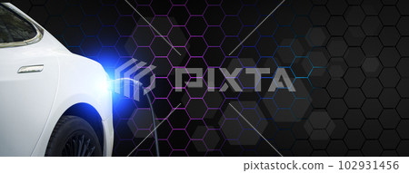 Electric car charge banner background. Electric automobile technology concept background.  102931456