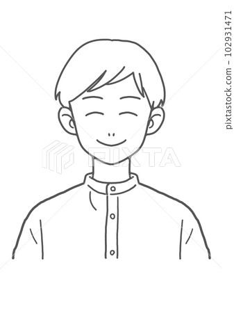 立領笑臉男（畫線） 102931471