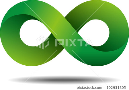 three dimensional green infinity mark 102931805