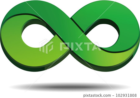 Three-dimensional green infinity mark 102931808