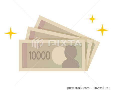 Banknote illustration 30,000 yen Banknote illustration 30,000 yen 102931952
