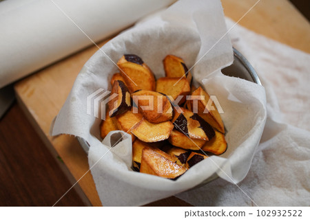 sweet potato fried in oil sweet potato fried in oil 102932522