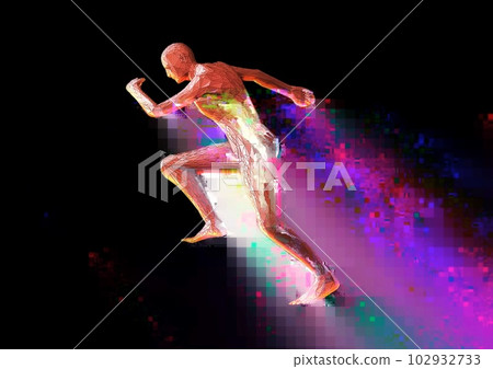 Silhouette illustration of a dancing person 102932733
