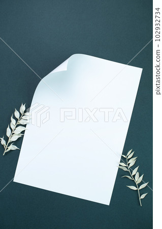 Plants and white paper mock-up Plants and white paper mock-up 102932734