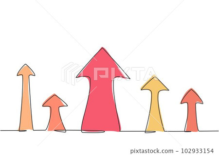 Continuous one line drawing symbol of rising up... - Stock Illustration ...