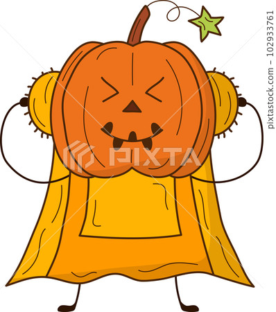 Cute pumpkin with face emotion. Halloween character. An illustration isolated on transparent background. Cute pumpkin with face emotion. Halloween character. An illustration isolated on transparent background. 102933761