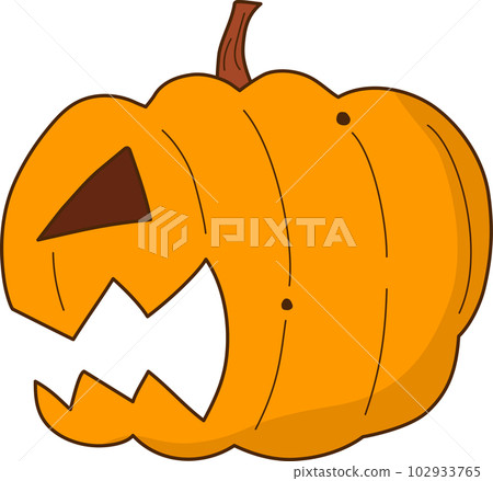 Cute pumpkin with face emotion. Halloween character. An illustration isolated on transparent background. Cute pumpkin with face emotion. Halloween character. An illustration isolated on transparent background. 102933765