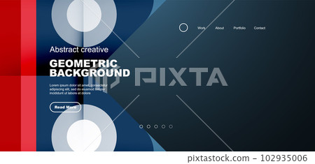 Minimal landing page, geometric shapes. Business or technology design for wallpaper, banner, background, landing page, wall art, invitation, prints 102935006