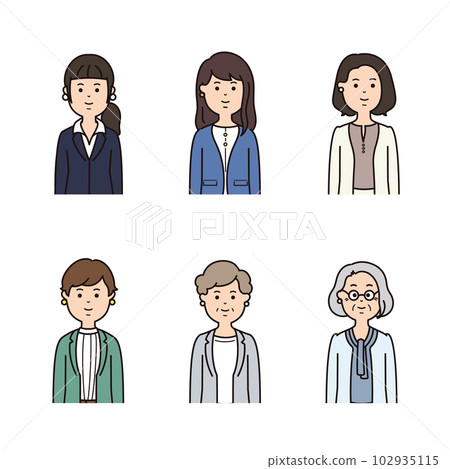 Business woman's facial expression icon 102935115