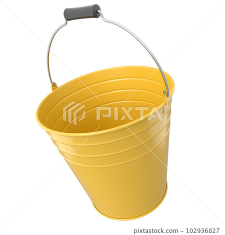 Empty metal garden bucket for hydration of plants isolated on a white background 102936827
