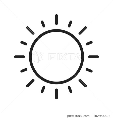 Sun icon vector image. 102936892